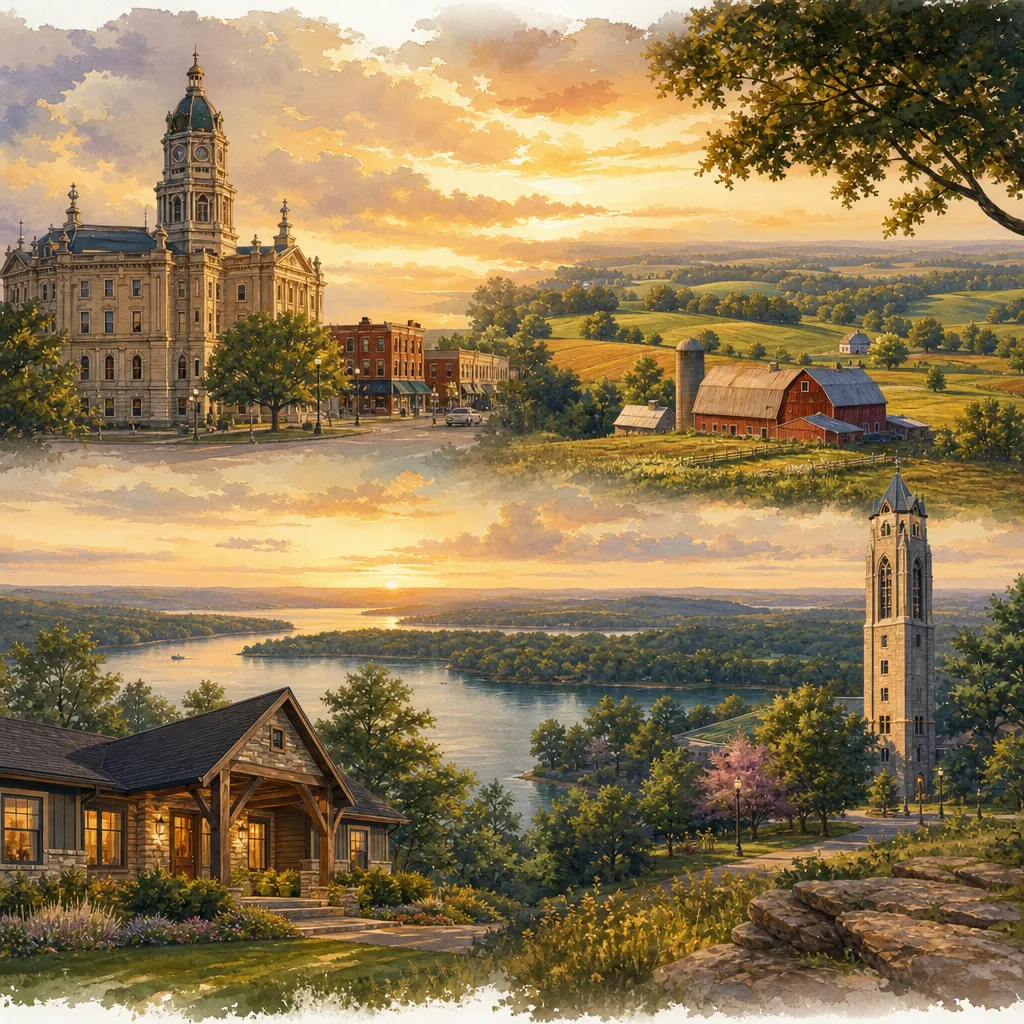 Adair County, Missouri — illustrated county hero for DreamStart Building Company homestead shell builders
