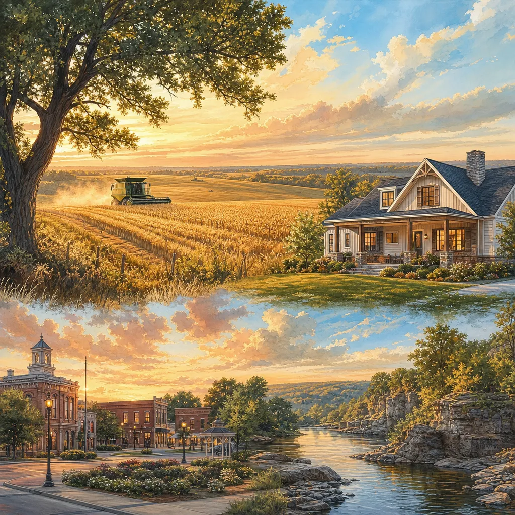 Andrew County, Missouri — illustrated county hero for DreamStart Building Company homestead shell builders