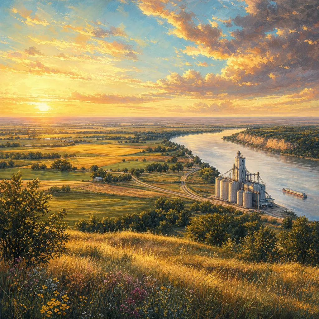 Atchison County, Missouri — illustrated county hero for DreamStart Building Company homestead shell builders