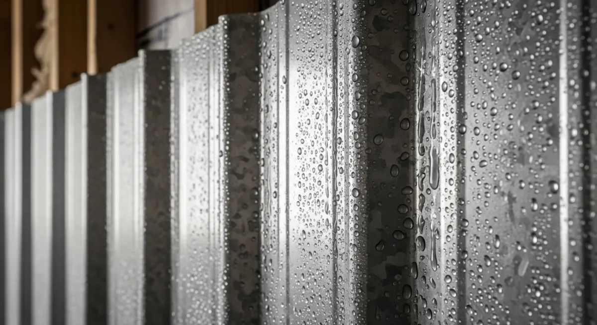 Condensation moisture on interior metal barndominium wall panels