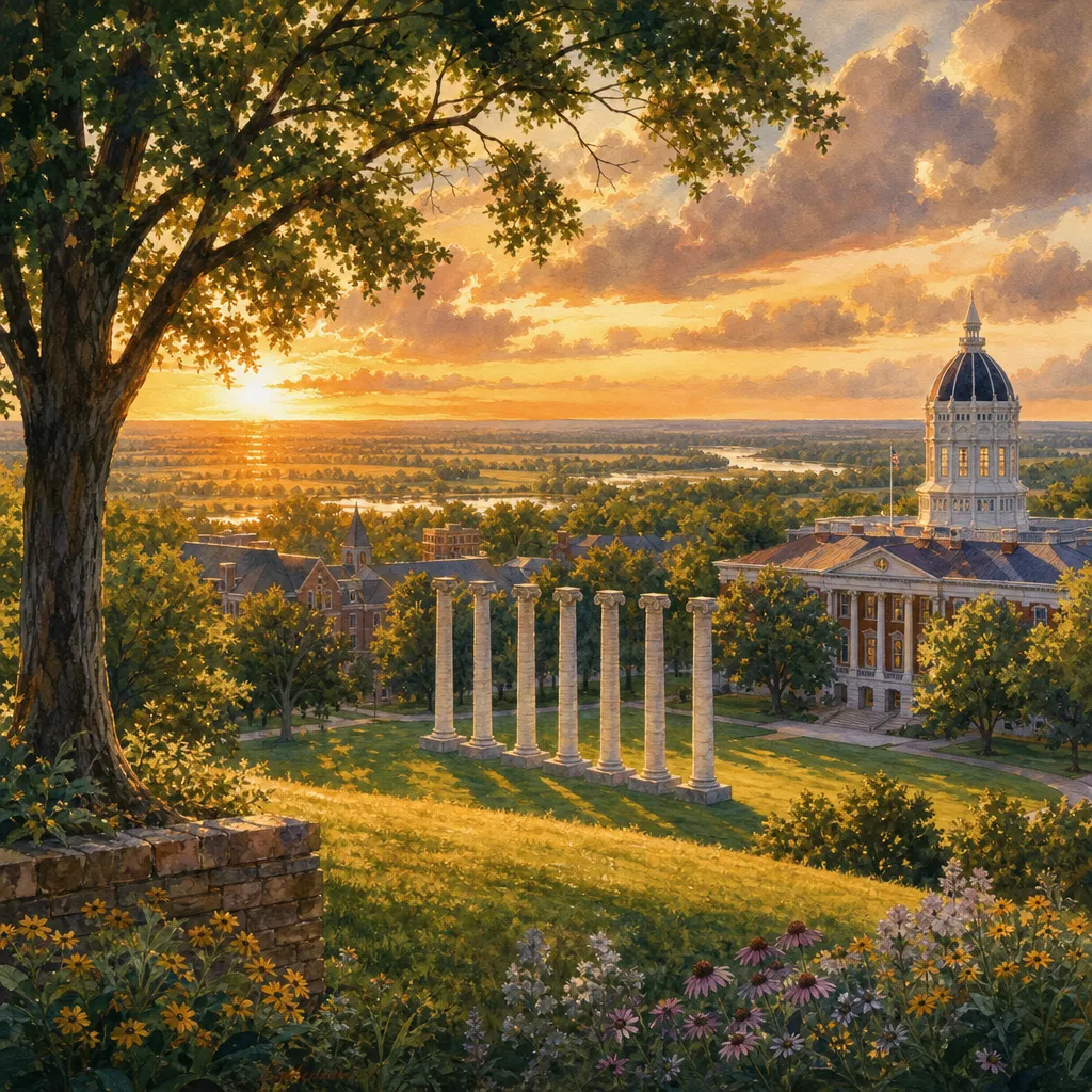 Boone County, Missouri — illustrated county hero for DreamStart Building Company homestead shell builders