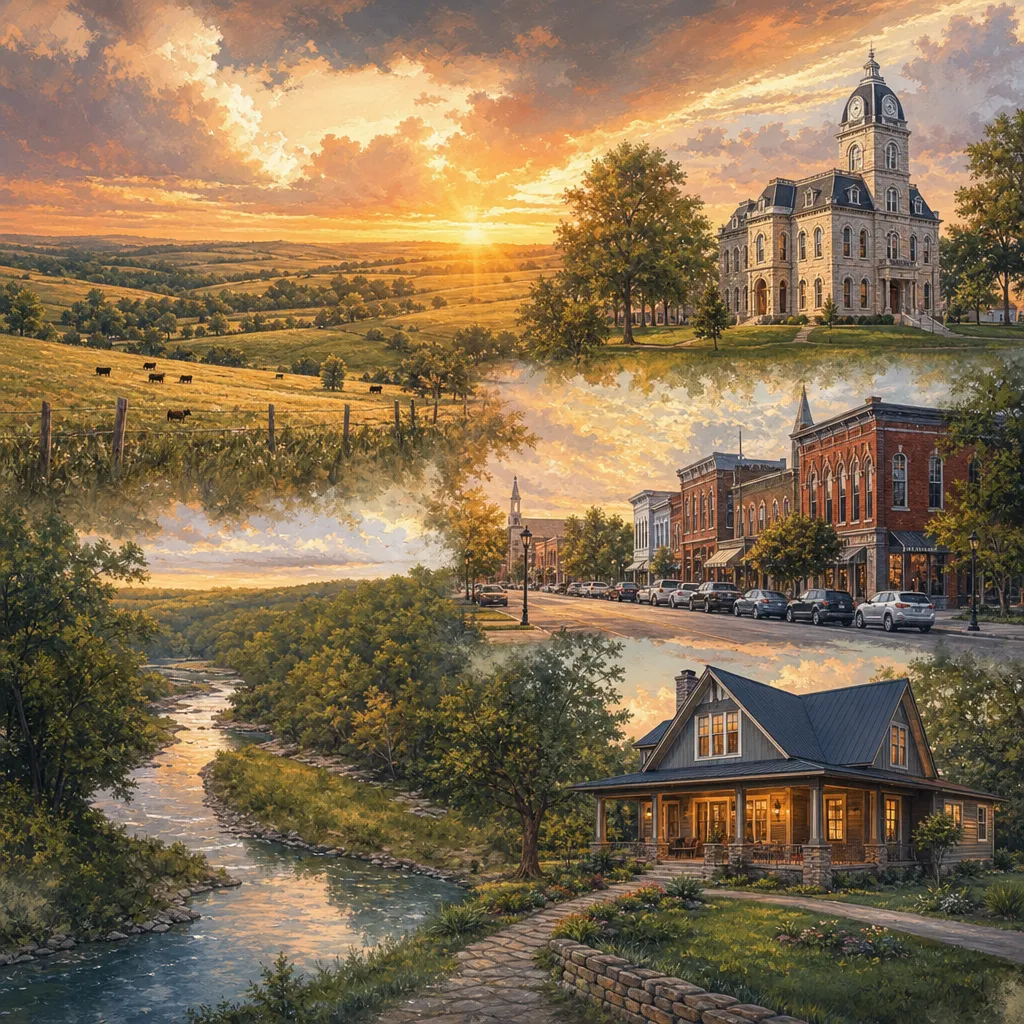 Caldwell County, Missouri — illustrated county hero for DreamStart Building Company homestead shell builders