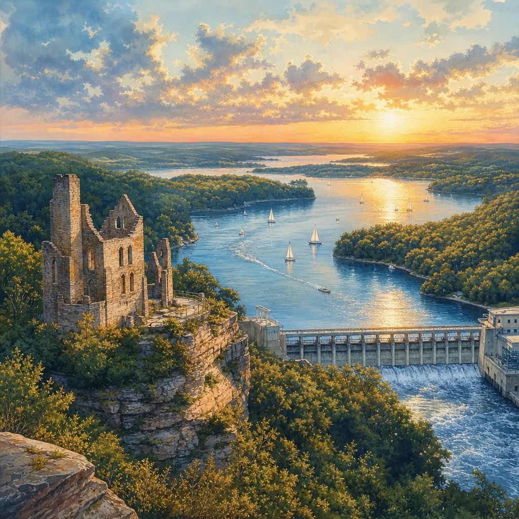 Camden County, Missouri — illustrated county hero for DreamStart Building Company homestead shell builders