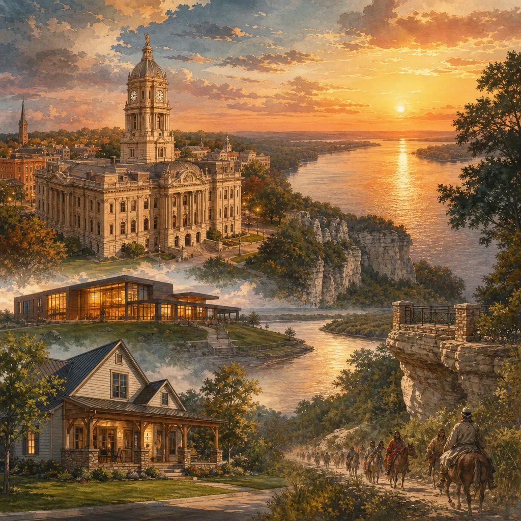 Cape Girardeau County, Missouri — illustrated county hero for DreamStart Building Company homestead shell builders