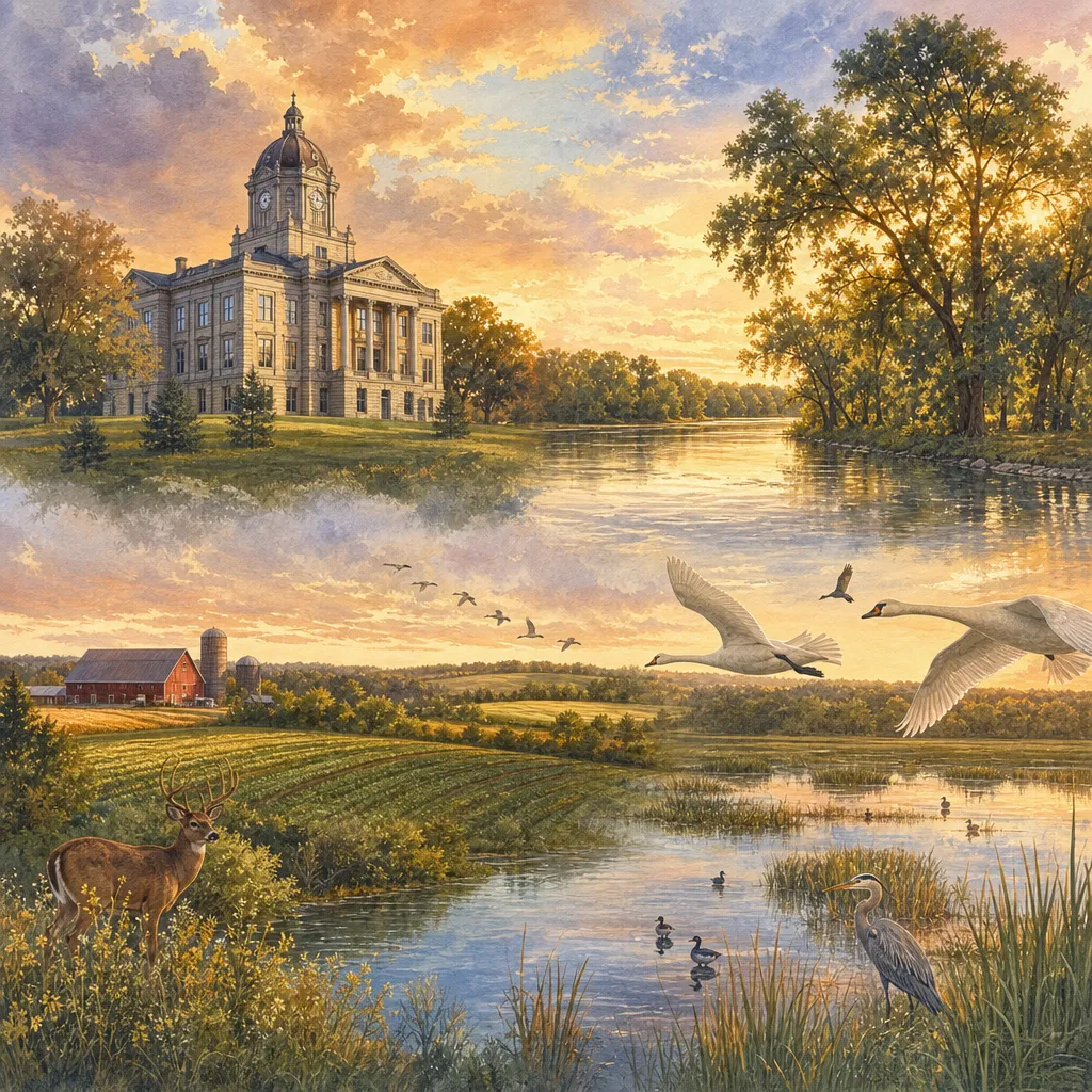 Chariton County, Missouri — illustrated county hero for DreamStart Building Company homestead shell builders