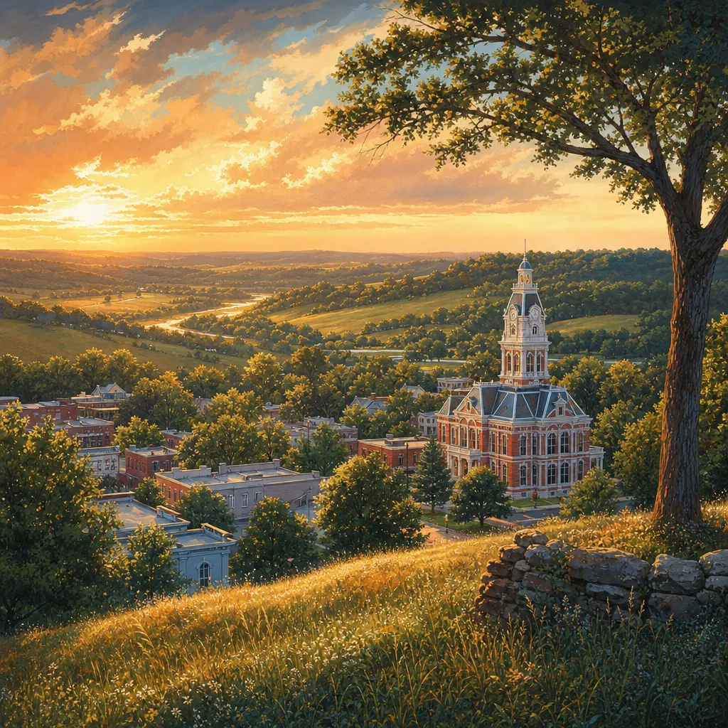 Dade County, Missouri — illustrated county hero for DreamStart Building Company homestead shell builders