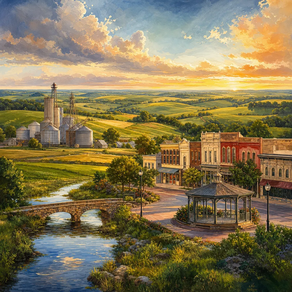 Dekalb County, Missouri — illustrated county hero for DreamStart Building Company homestead shell builders