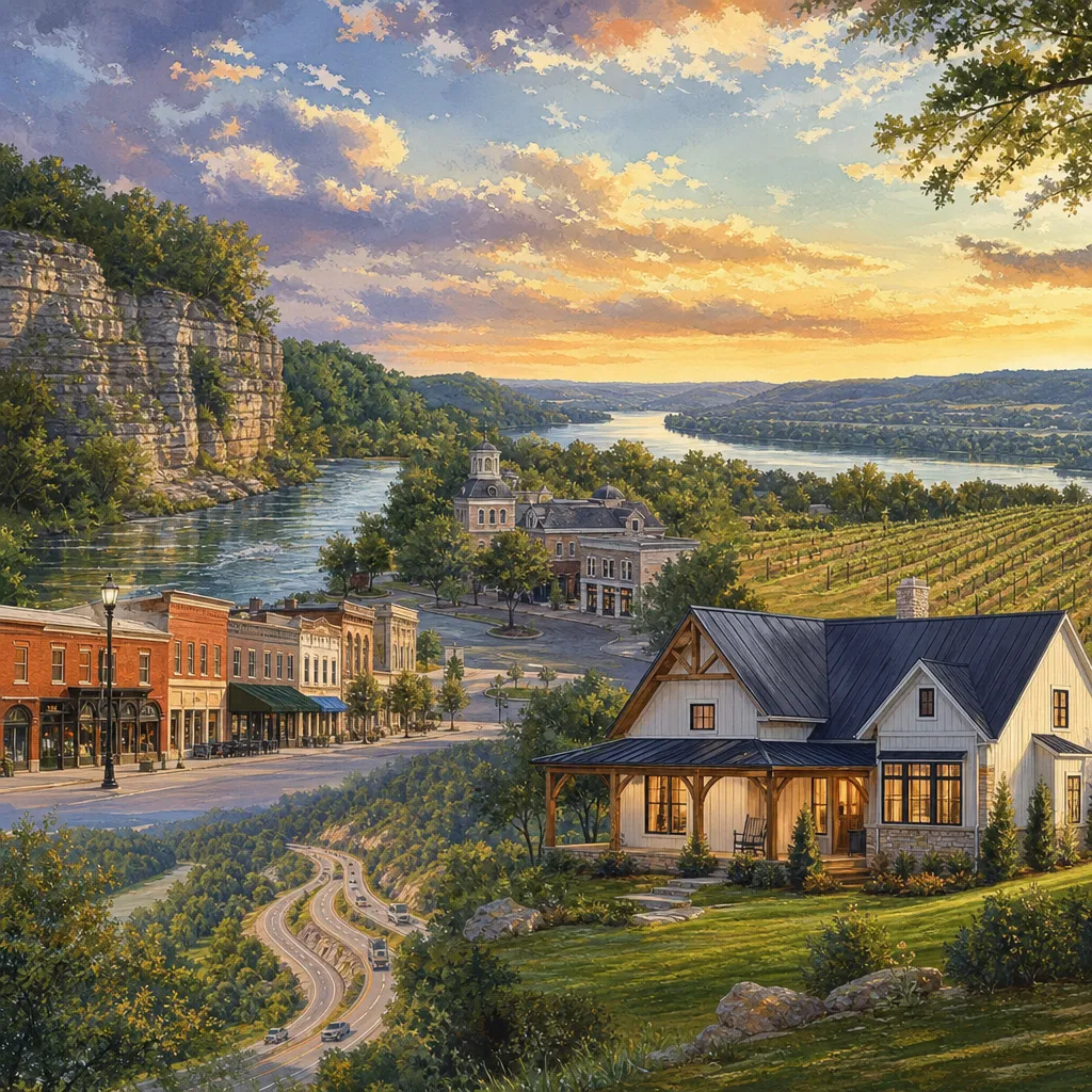 Franklin County, Missouri — illustrated county hero for DreamStart Building Company homestead shell builders