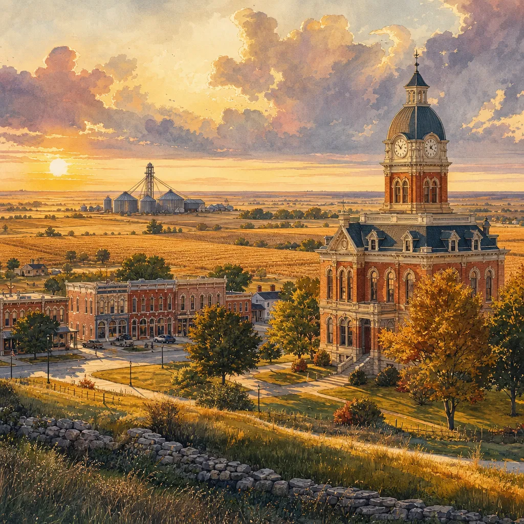Gentry County, Missouri — illustrated county hero for DreamStart Building Company homestead shell builders