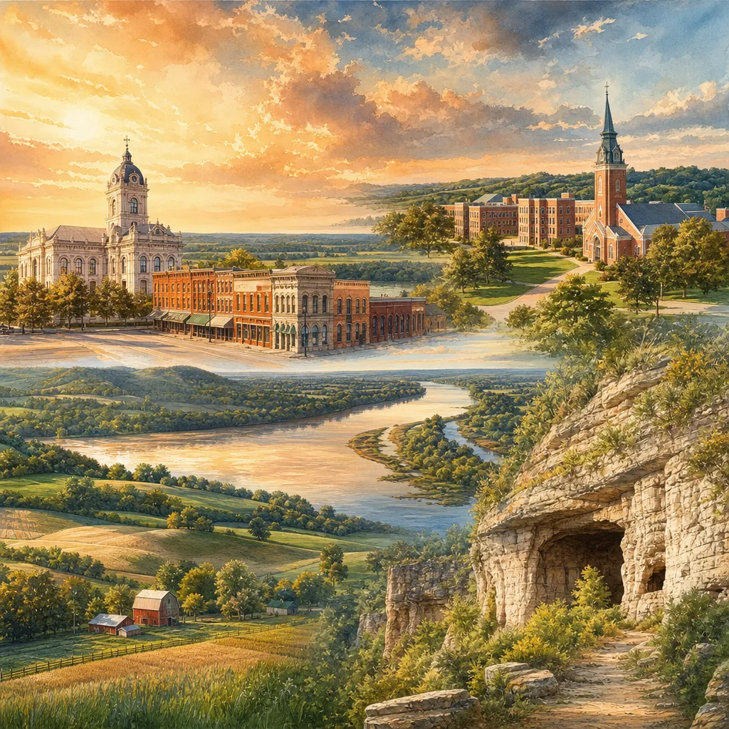 Howard County, Missouri — illustrated county hero for DreamStart Building Company homestead shell builders