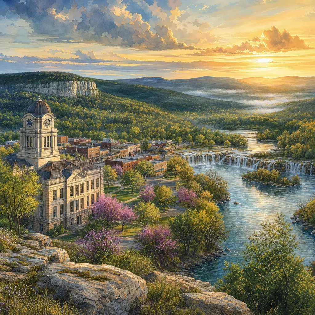 Howell County, Missouri — illustrated county hero for DreamStart Building Company homestead shell builders