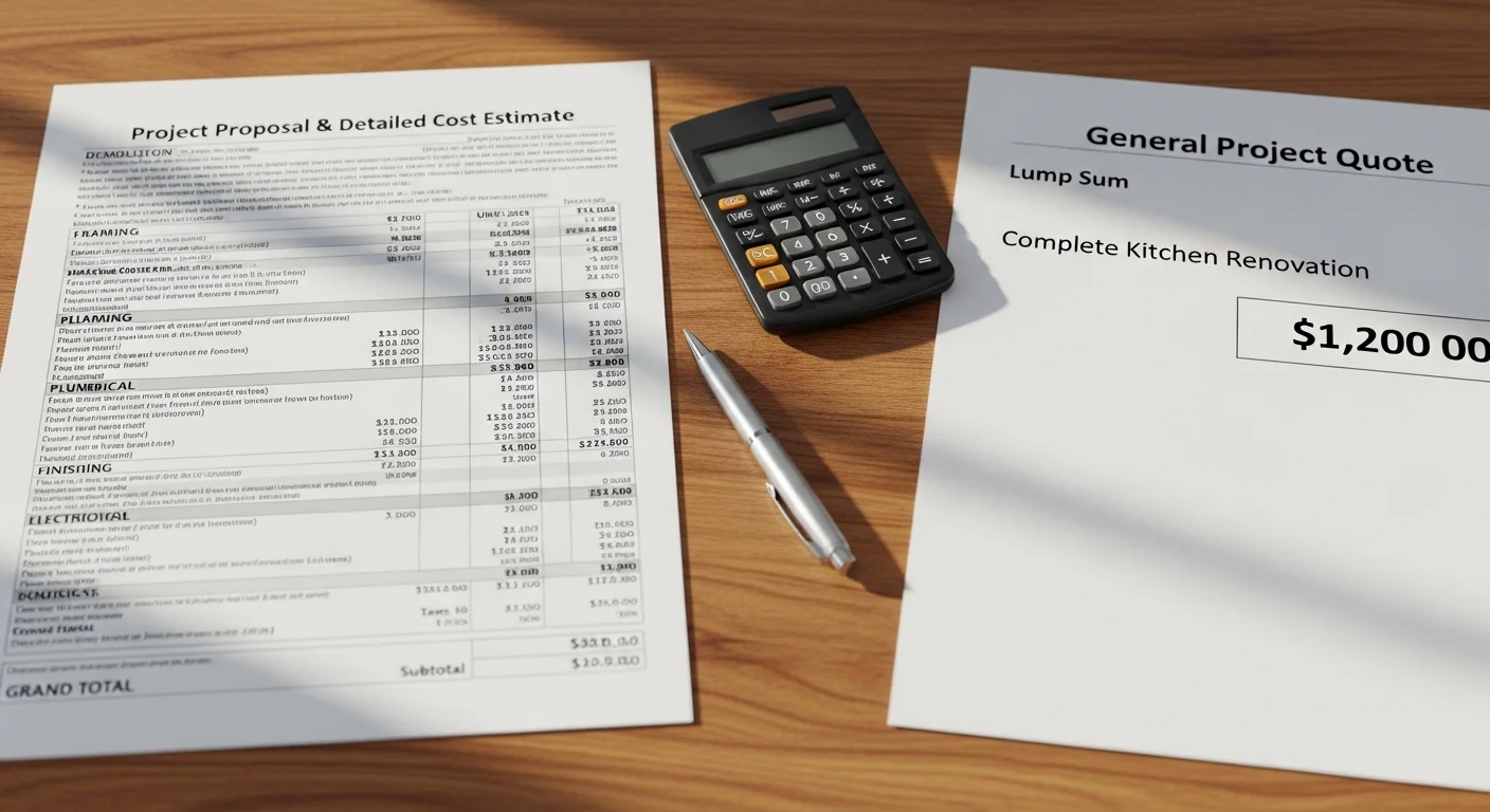 Comparing contractor quote documents side by side