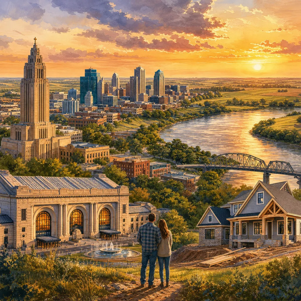 Jackson County, Missouri — illustrated county hero for DreamStart Building Company homestead shell builders