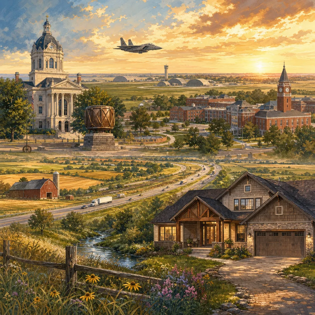 Johnson County, Missouri — illustrated county hero for DreamStart Building Company homestead shell builders