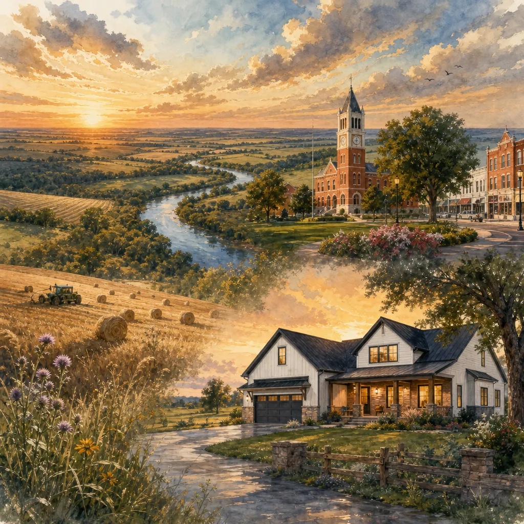 Nodaway County, Missouri — illustrated county hero for DreamStart Building Company homestead shell builders