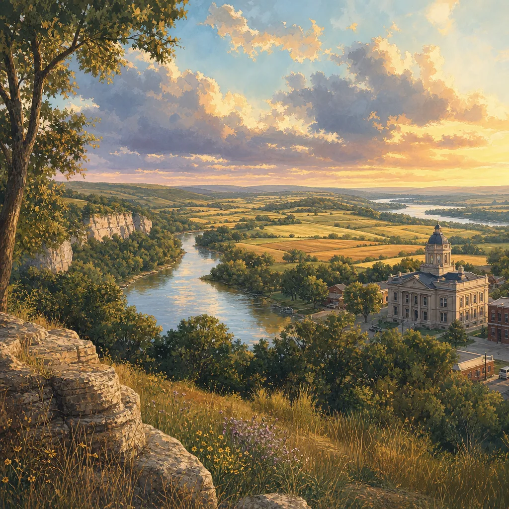 Osage County, Missouri — illustrated county hero for DreamStart Building Company homestead shell builders