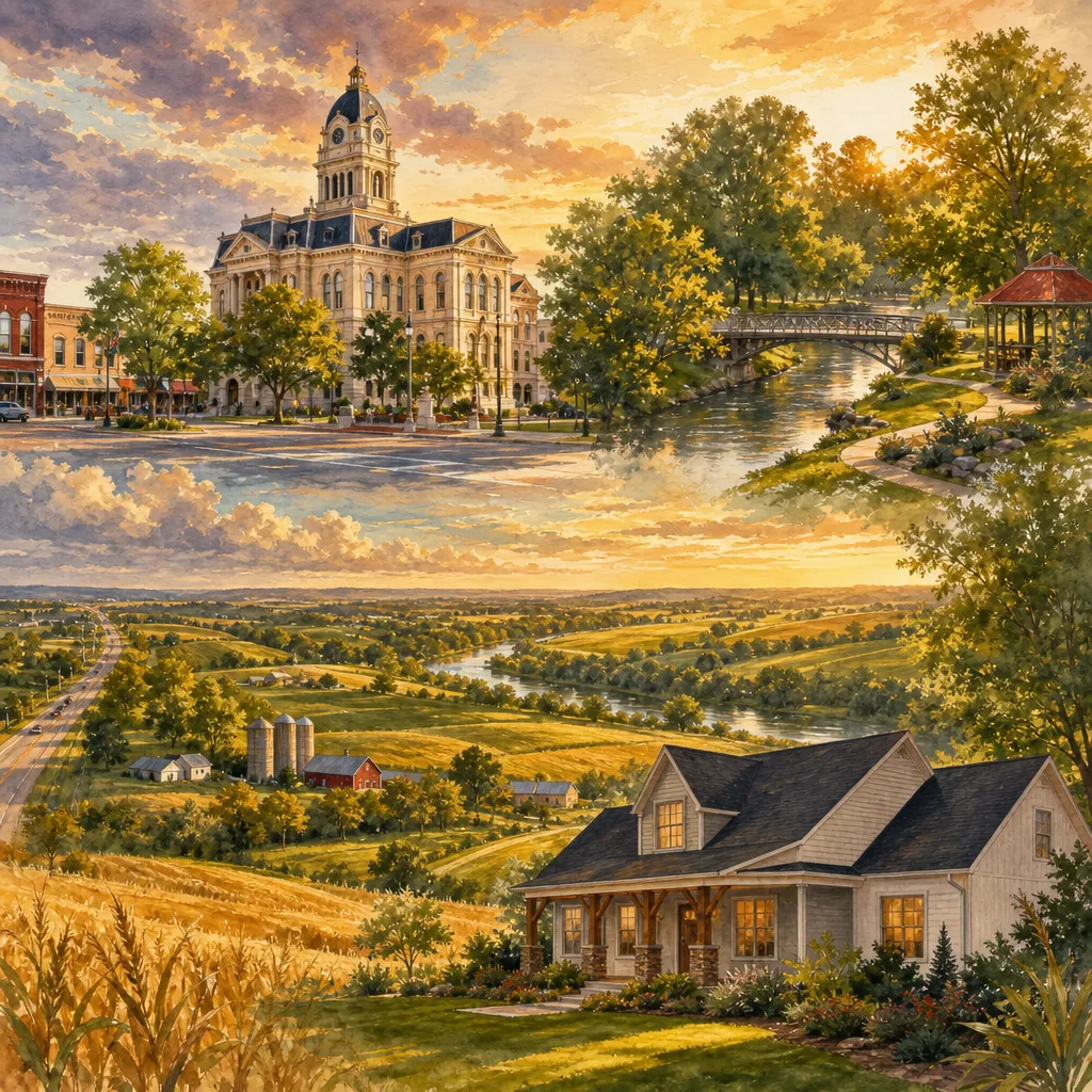 Randolph County, Missouri — illustrated county hero for DreamStart Building Company homestead shell builders