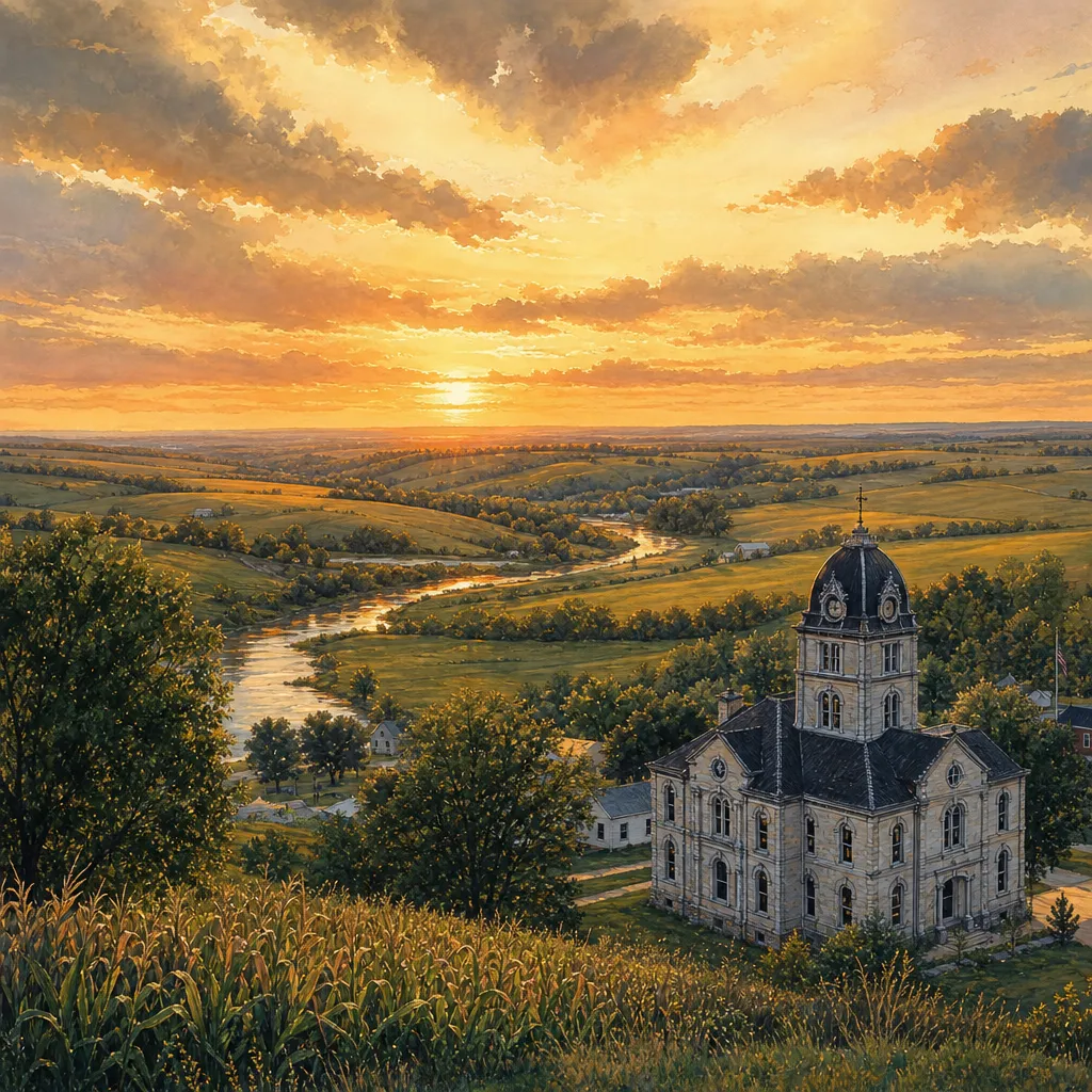 Schuyler County, Missouri — illustrated county hero for DreamStart Building Company homestead shell builders