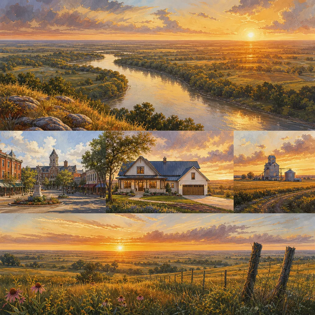 Scotland County, Missouri — illustrated county hero for DreamStart Building Company homestead shell builders