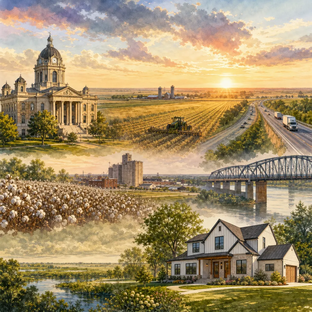 Scott County, Missouri — illustrated county hero for DreamStart Building Company homestead shell builders