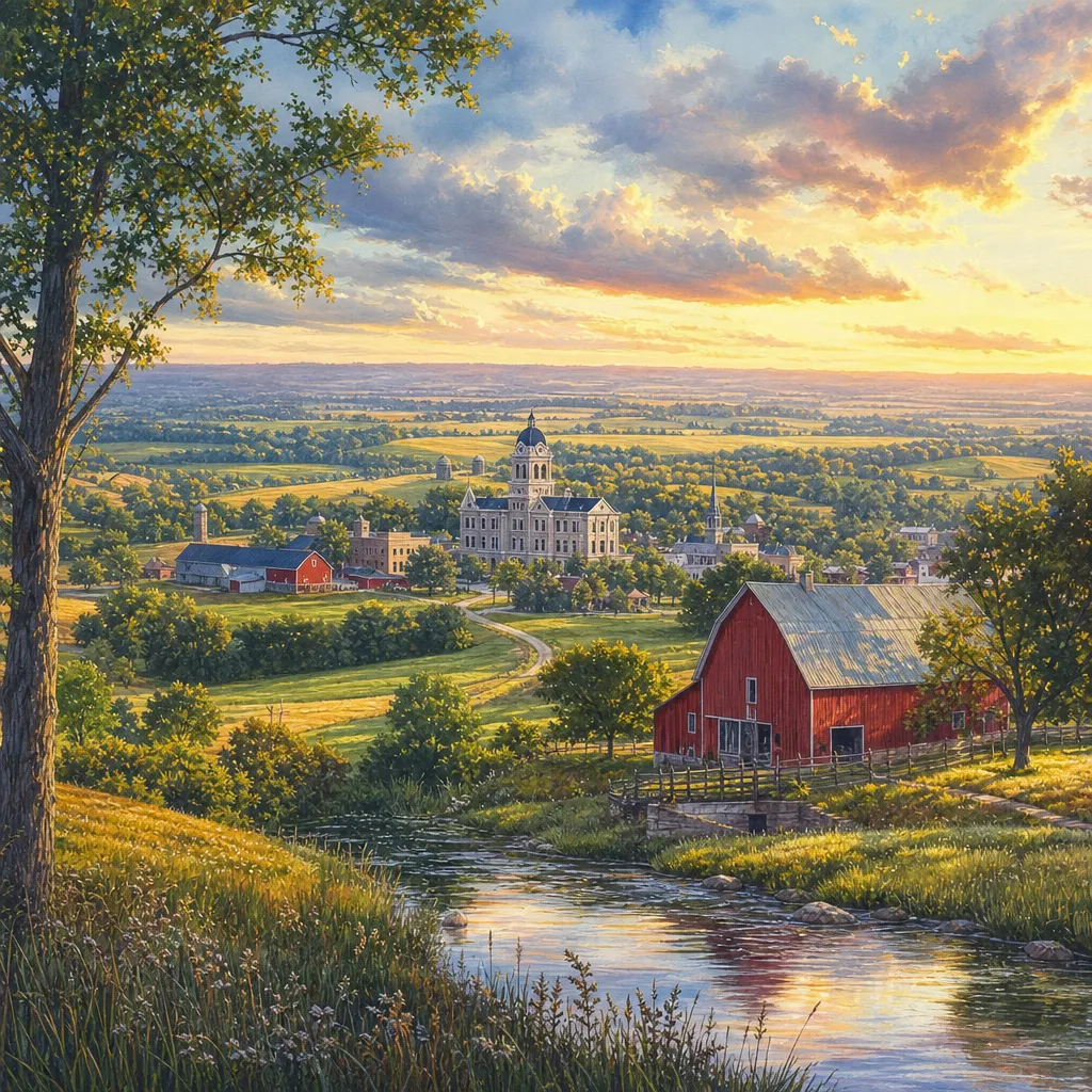 Shelby County, Missouri — illustrated county hero for DreamStart Building Company homestead shell builders