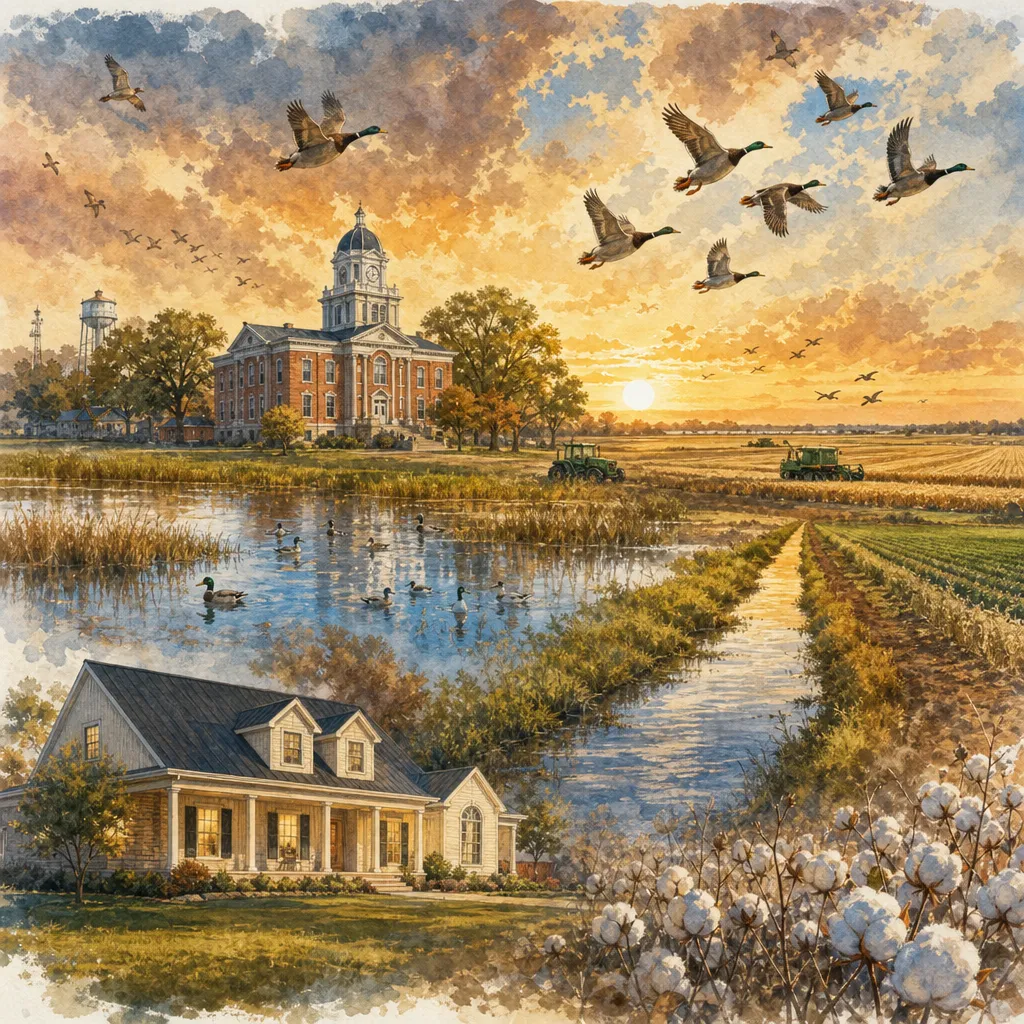 Stoddard County, Missouri — illustrated county hero for DreamStart Building Company homestead shell builders