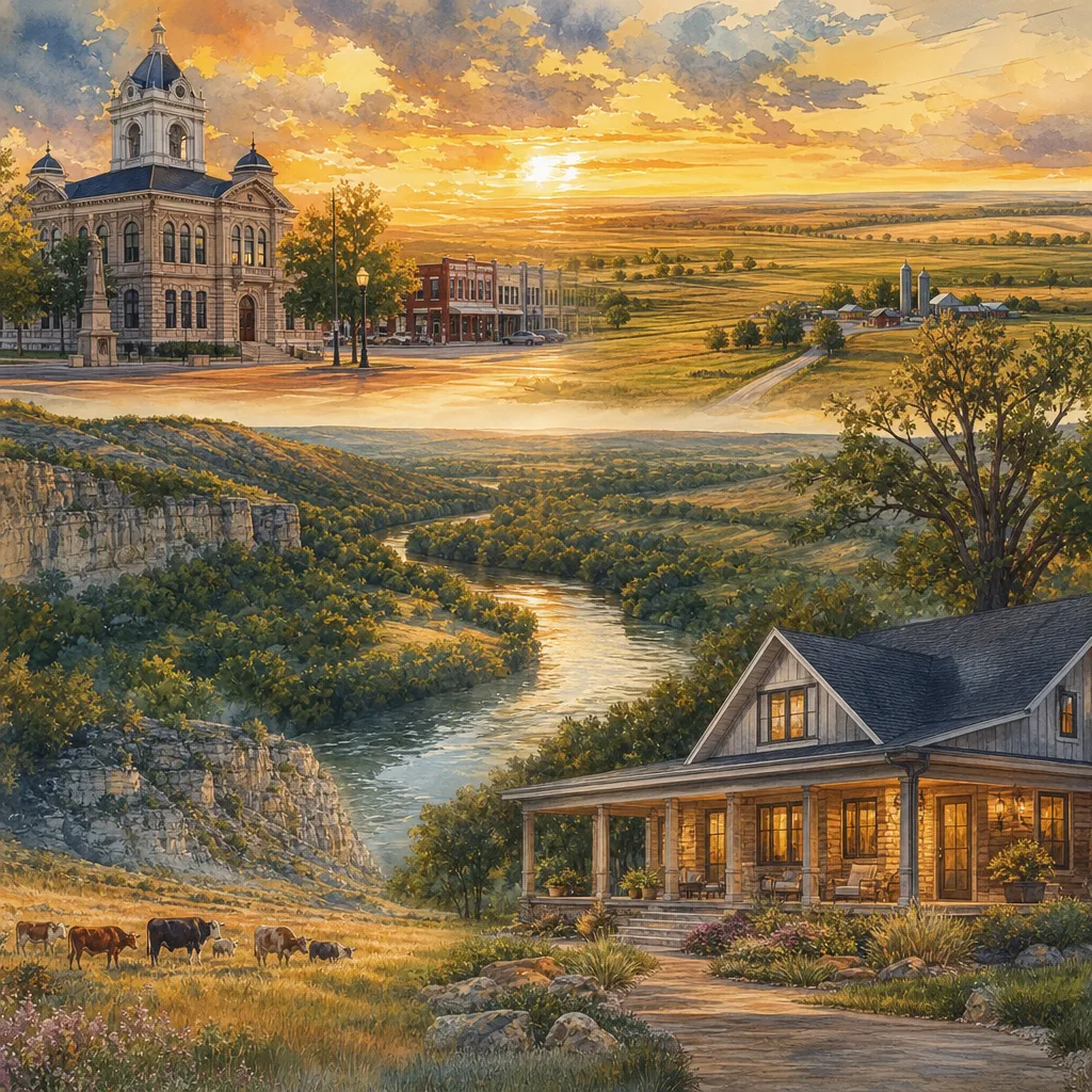 Vernon County, Missouri — illustrated county hero for DreamStart Building Company homestead shell builders