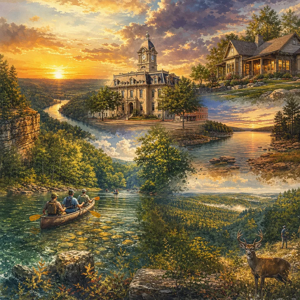 Wayne County, Missouri — illustrated county hero for DreamStart Building Company homestead shell builders