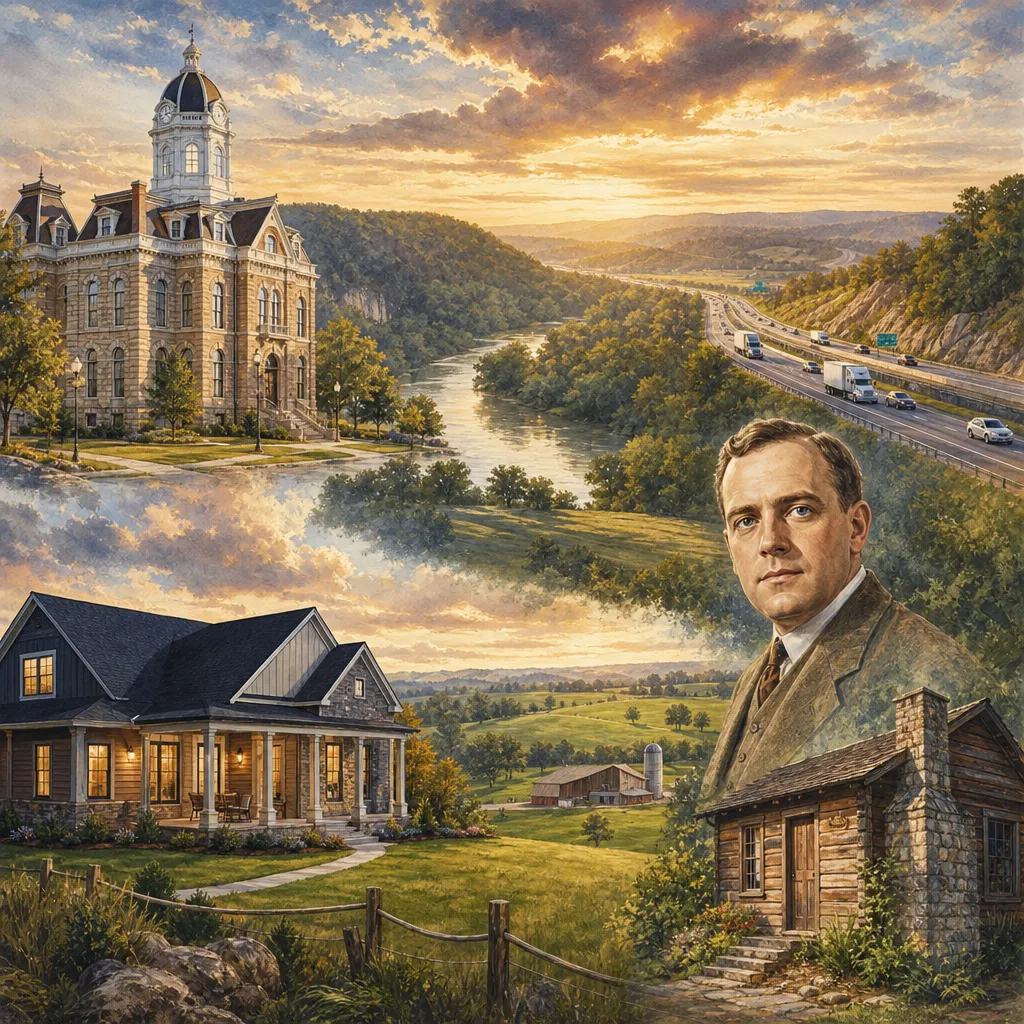 Webster County, Missouri — illustrated county hero for DreamStart Building Company homestead shell builders