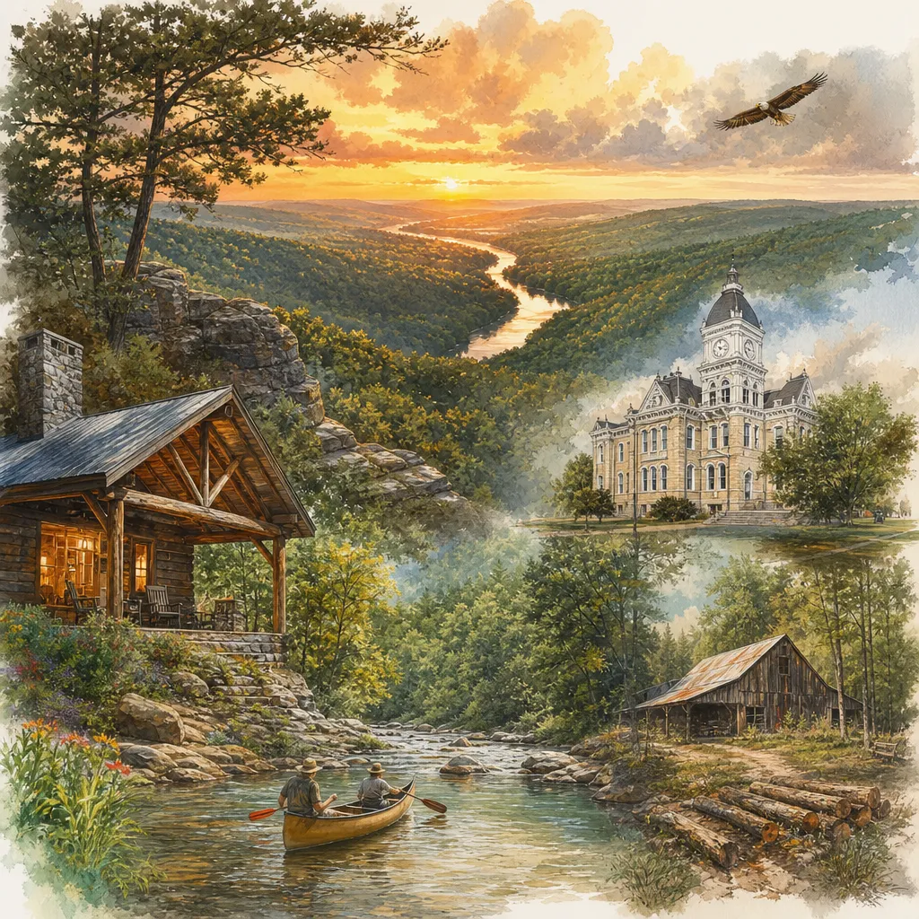Wright County, Missouri — illustrated county hero for DreamStart Building Company homestead shell builders
